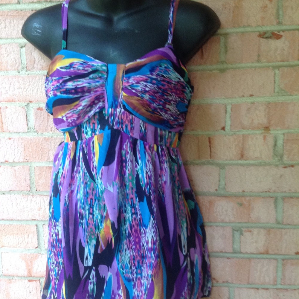 Abstract print purple summer top